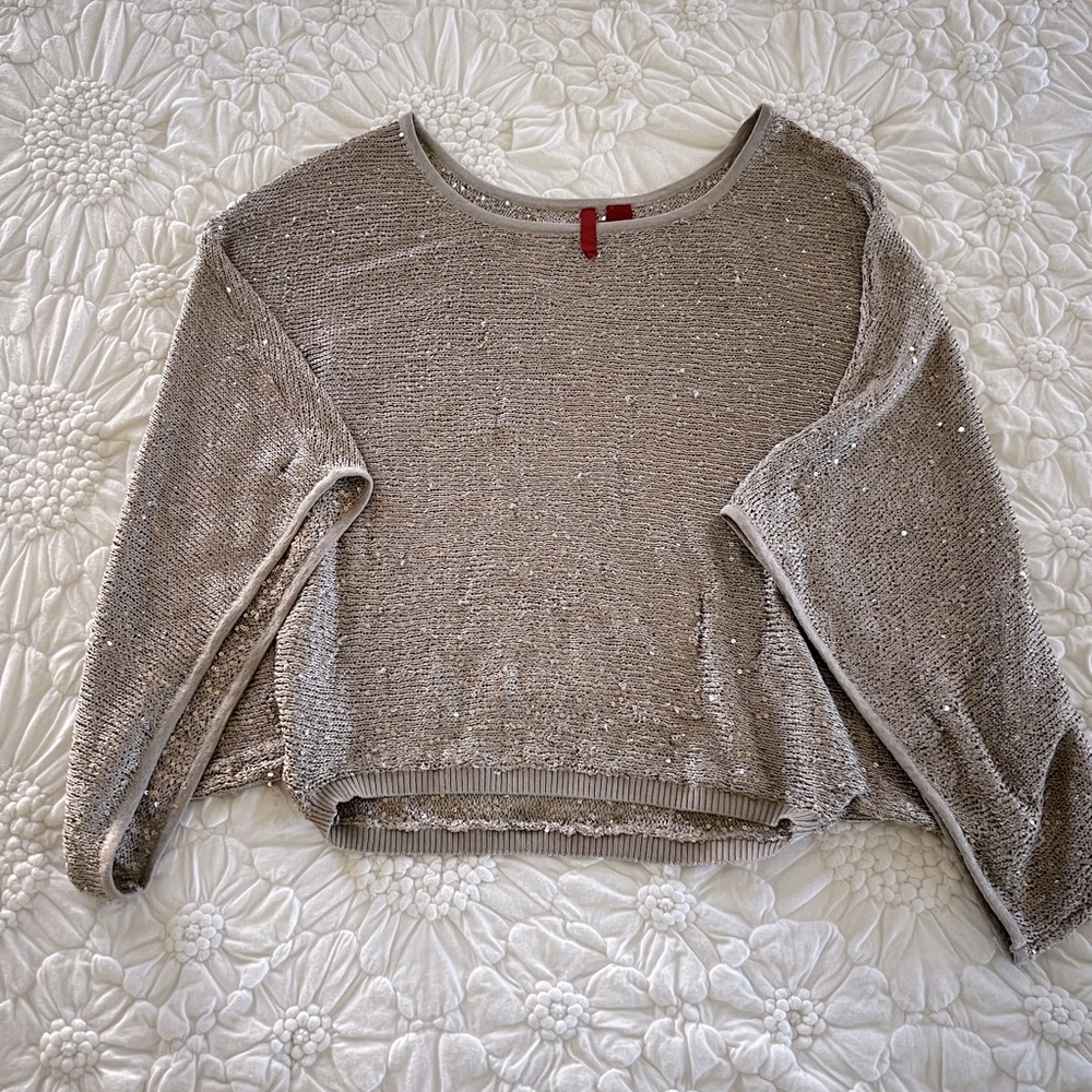 Sequined Bat Wing Sweater